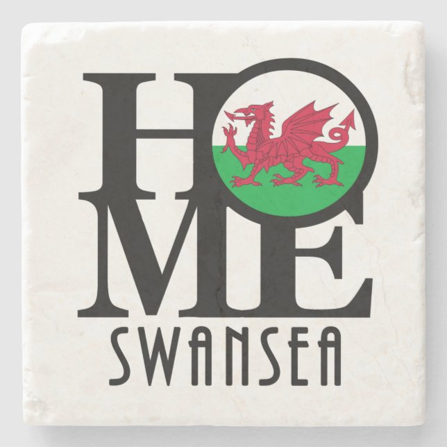 HoME Swansea Wales Stone Coaster (Front)