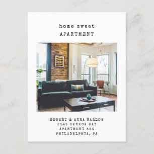 Home Sweet Apartment New Address Photo Moving   Announcement Postcard