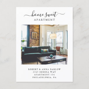 Home Sweet Apartment New Address Photo Moving   Announcement Postcard