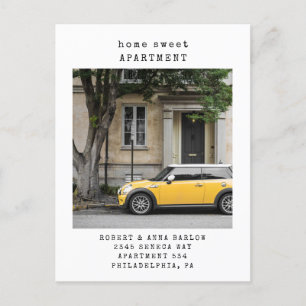 Home Sweet Apartment New Address Photo Moving  Announcement Postcard