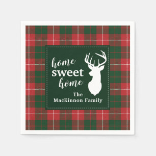 Home Sweet Family Christmas Tartan MacKinnon Napkin