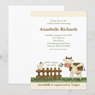 Home Sweet Farm Cow Invitation 5 x 7