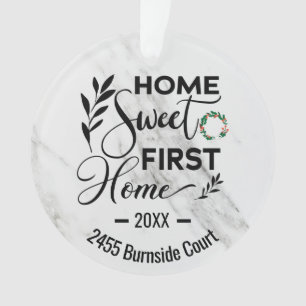 Home Sweet First Home 2023 Personalised Address Ornament