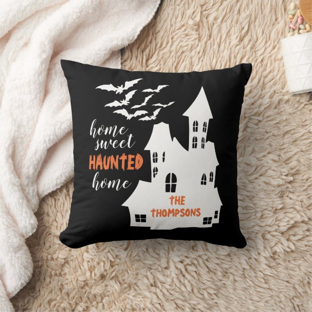 Home Sweet Haunted Home Halloween Name Cushion (Blanket)