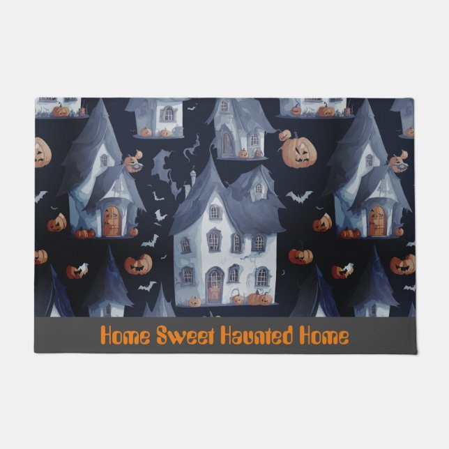 Home Sweet Haunted Home Personalised Halloween Doormat (Front)