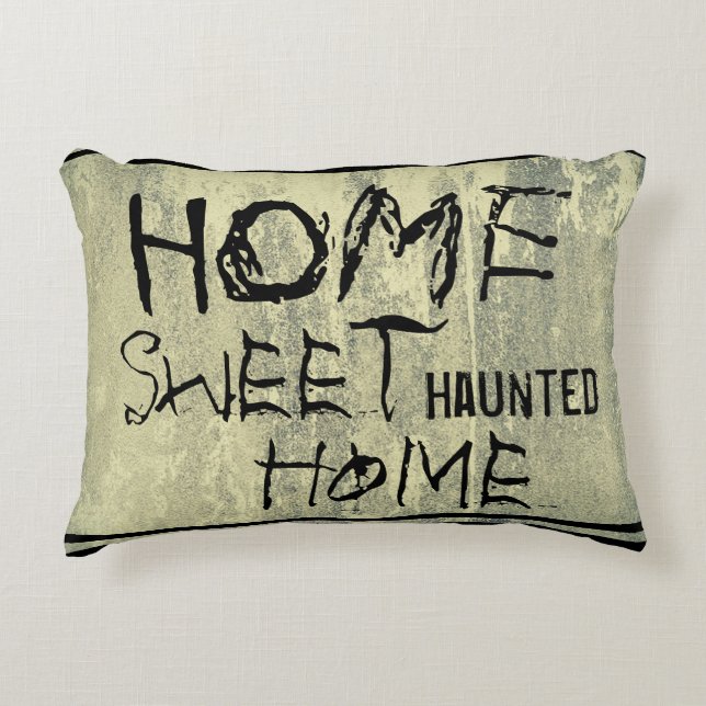 Home Sweet Haunted Home Scary Concrete Design Decorative Cushion (Front)