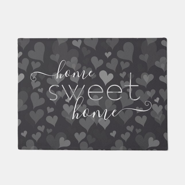 Home Sweet Home Adorable Girly Modern Cute Grey Doormat (Front)