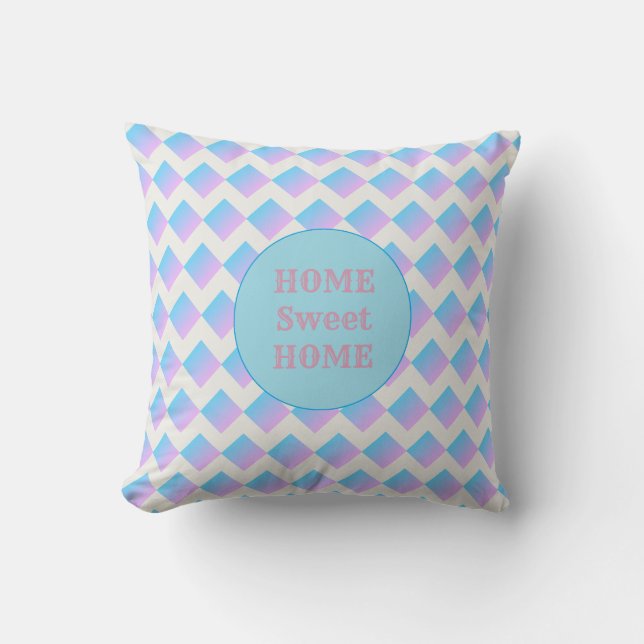 Home Sweet Home and Diamond Pattern Cushion (Front)