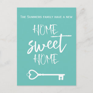 Home Sweet Home Announcement Script Key Postcard