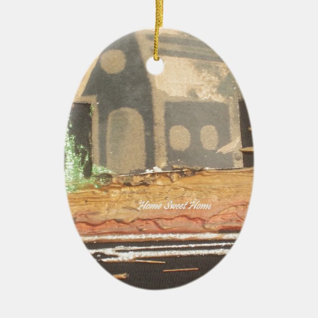 Home Sweet Home Art Print Ceramic Tree Decoration (Front)