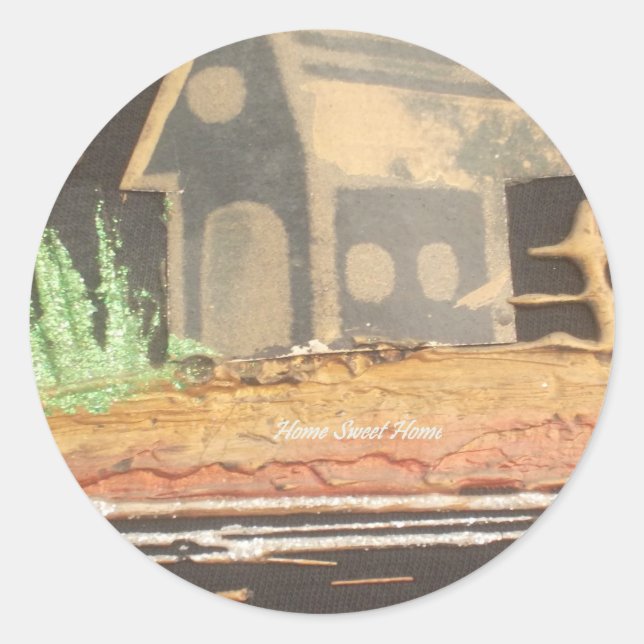 Home Sweet Home Art Print Classic Round Sticker (Front)