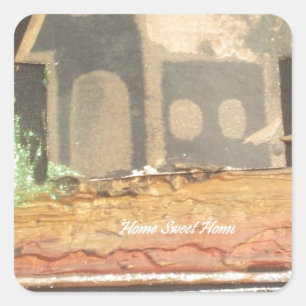 Home Sweet Home Art Print Square Sticker