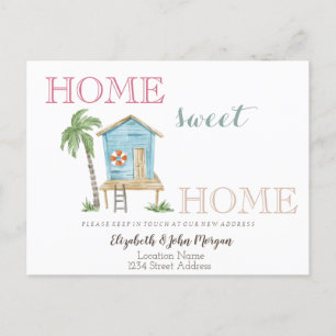 Home Sweet Home,Beach House Announcement Postcard