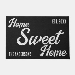 Home Sweet Home Black Personalised Doormat