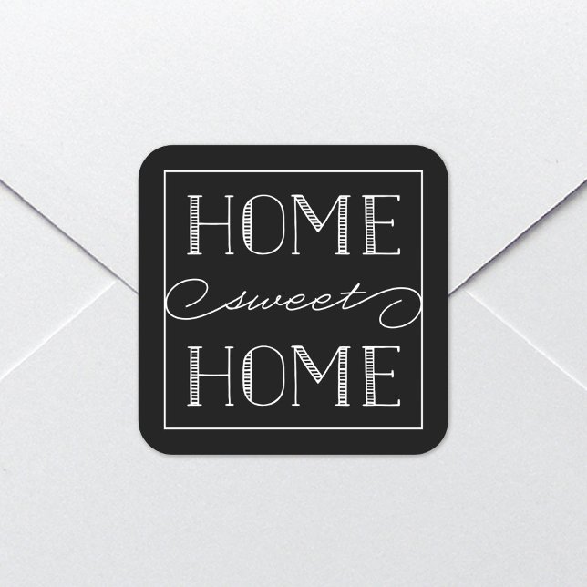 Home Sweet Home Black | Stationery Party Stickers (Creator Uploaded)