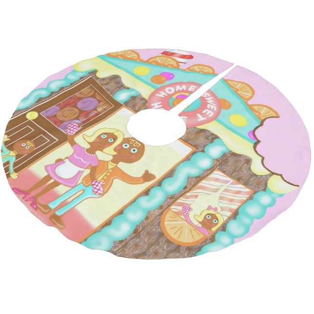 Home Sweet Home Brushed Polyester Tree Skirt (Angled)