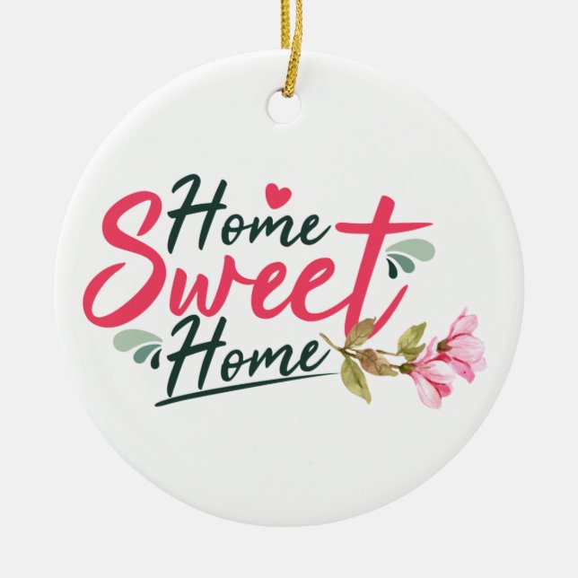 HOME SWEET HOME CERAMIC TREE DECORATION (Front)