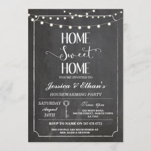 Home Sweet Home Chalk Housewarming Invitation