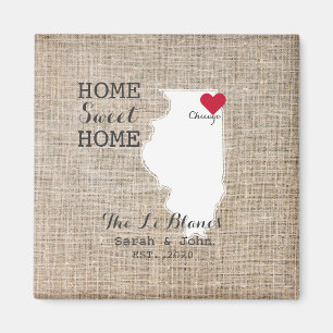 Home Sweet Home Chicago Illinois Rustic Magnet