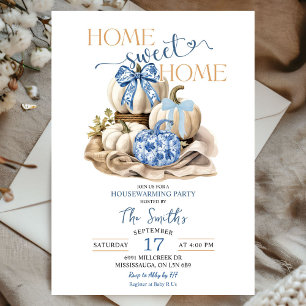 Home Sweet Home Chinoiserie Pumpkin Housewarming Invitation
