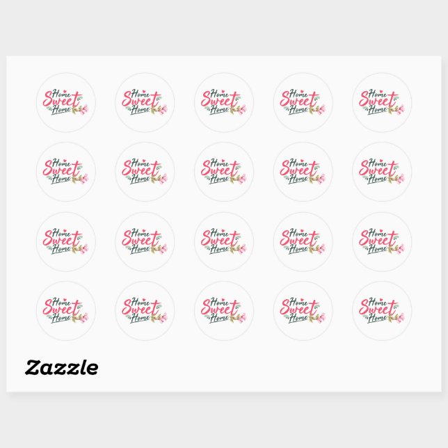 Home Sweet Home Classic Round Sticker (Sheet)
