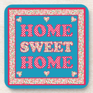 Home Sweet Home Coasters, Red and Blue Mix'n'Match Coaster
