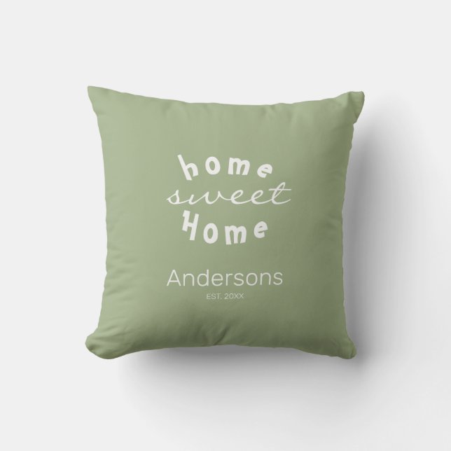 home sweet home cottage sage  cushion (Front)