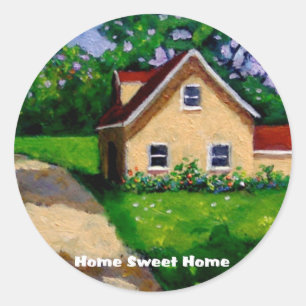 HOME SWEET HOME COUNTRY COTTAGE CLASSIC ROUND STICKER