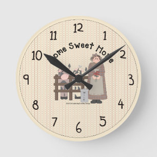 Home Sweet Home Country Wall Clock