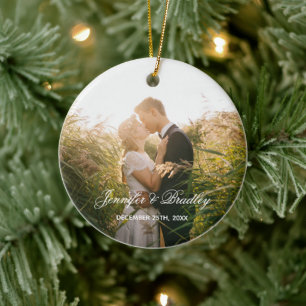 Home Sweet Home Custom Name and Photo Ceramic Tree Decoration