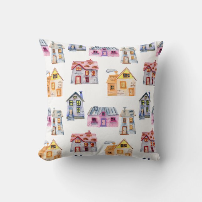 Home sweet home Cute houses Cushion (Front)