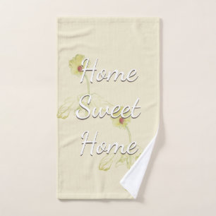 "Home Sweet Home" Daisy Beige Hand Towel