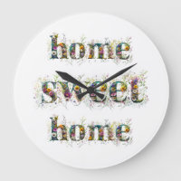 HOME SWEET HOME decorative text in wildflowers
