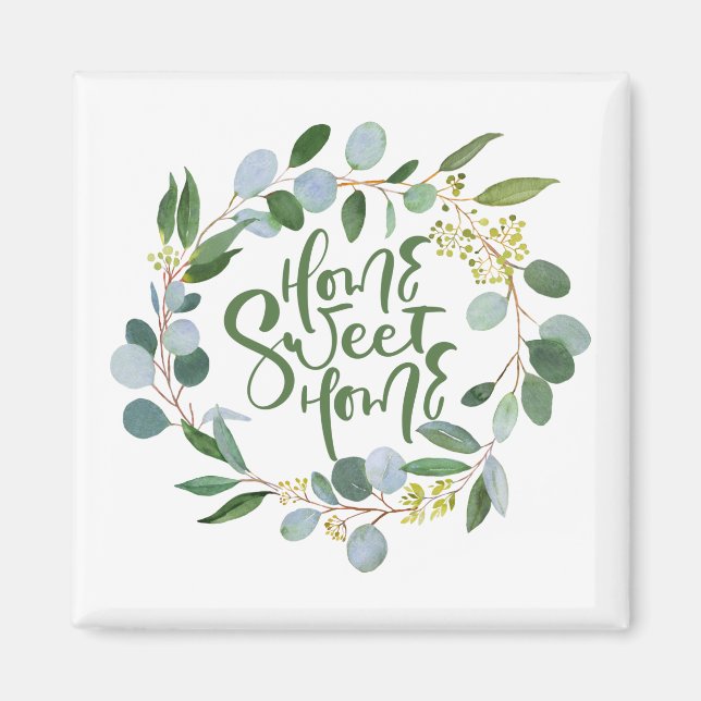 Home Sweet Home Eucalyptus Wreath  Magnet (Front)