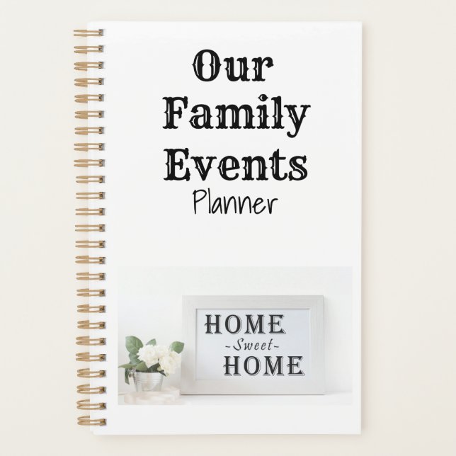 Home Sweet Home Family Events Planner (Front)