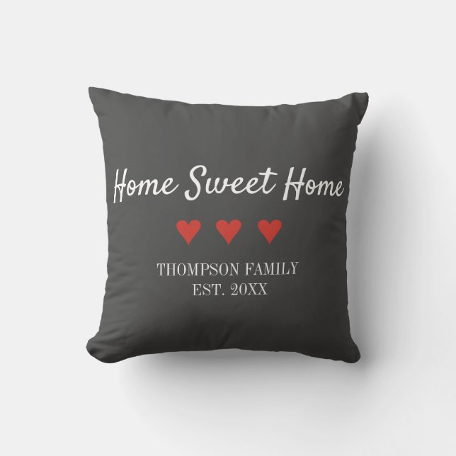 Home Sweet Home Family Name Cushion (Front)