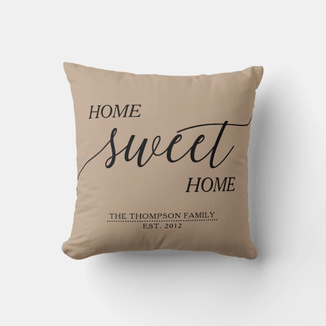 Home Sweet Home Family Name Cushion (Front)
