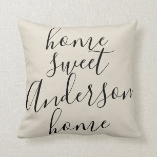 Home Sweet Home Family Name Custom Rustic Cushion