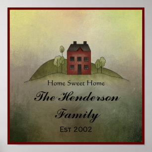 Home Sweet Home Family Name Wall Print