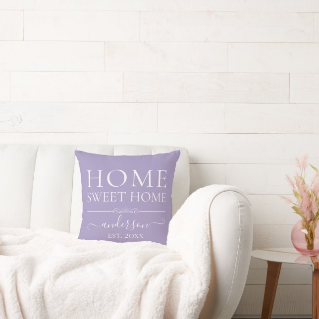 Home Sweet Home | Family Name Year Lilac Cushion (Couch)