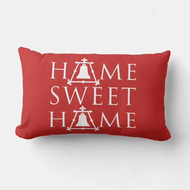 Home Sweet Home Fleur Raincross Design - Red - Lumbar Cushion (Front)