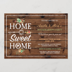 Home Sweet Home Floral Housewarming Invitation