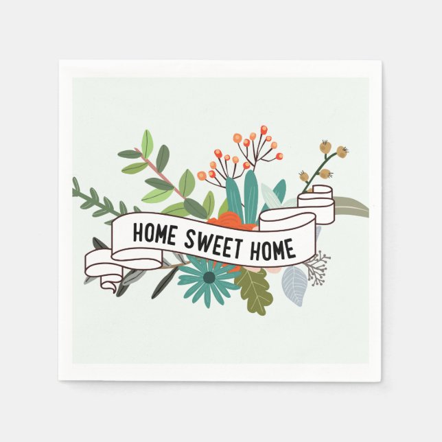 Home Sweet Home | floral Napkin (Front)
