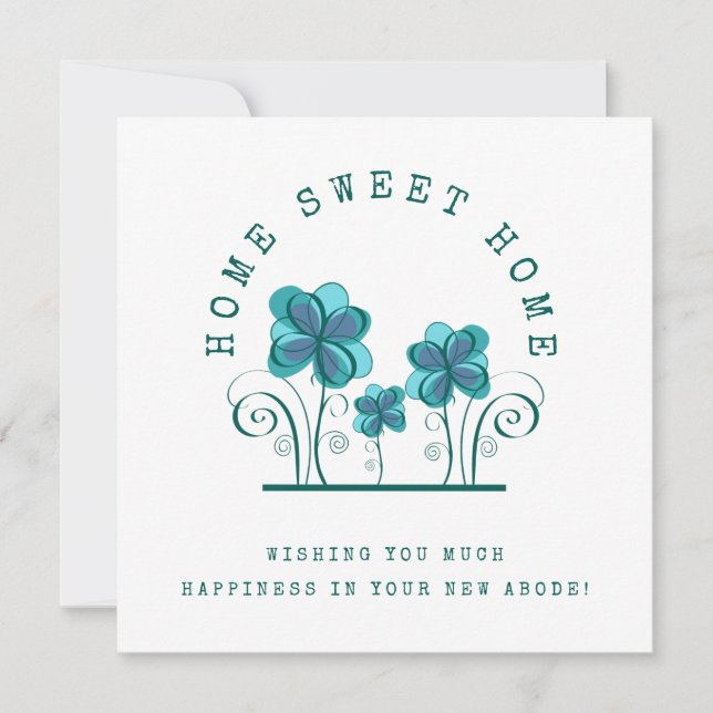 Home Sweet Home Florals Happiness New Home Card (Front)