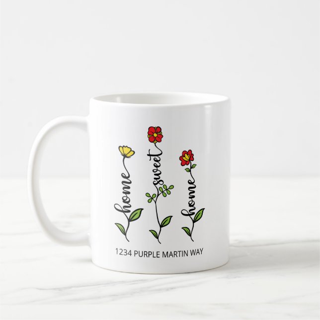 Home Sweet Home Flower Coffee Mug (Left)