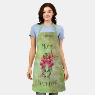 Home Sweet Home Flowers And Butterflies  Apron
