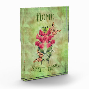 Home Sweet Home Flowers And Butterflies Photo Block