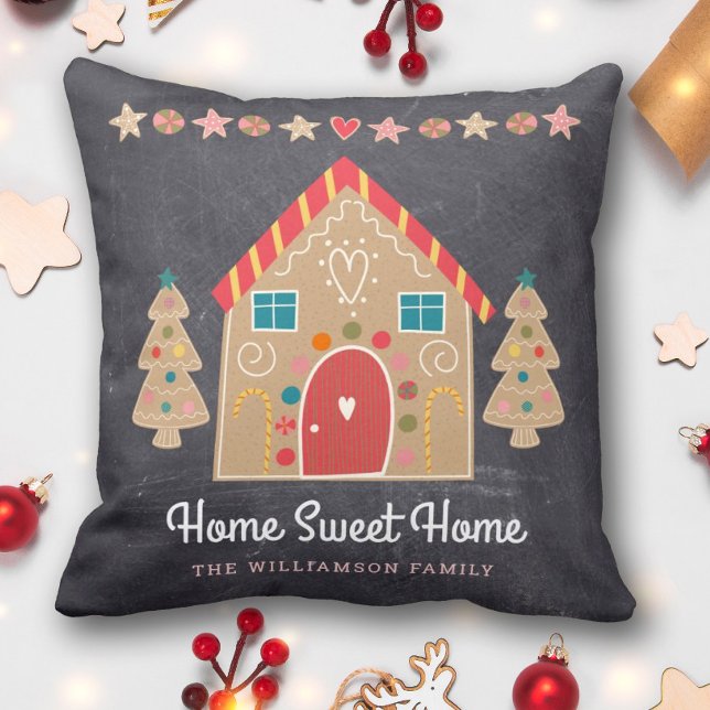 Home Sweet Home Gingerbread House Chalkboard Cushion (Creator Uploaded)