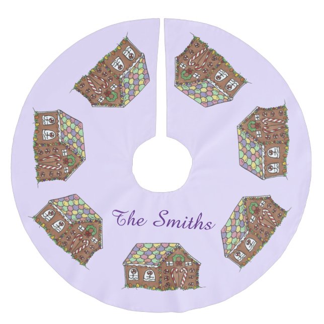 Home Sweet Home Gingerbread House Christmas Party Brushed Polyester Tree Skirt (Front)