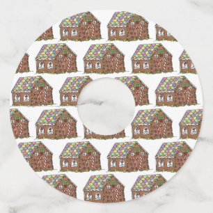 Home Sweet Home Gingerbread House Christmas Party Wine Glass Tag